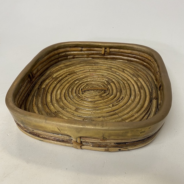 TRAY, Bamboo and Brass Indian Style (Small)